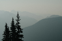 foggy mountain range 