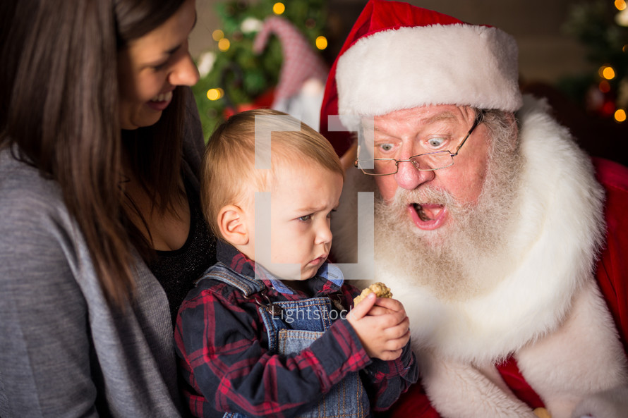 toddler boy with Santa claus 
