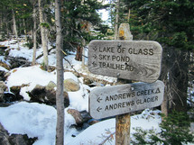 trail signs and snow 
