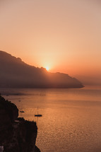 a bay at sunset in Italy 