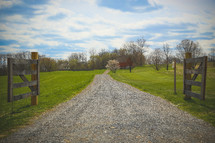gravel road and gate 