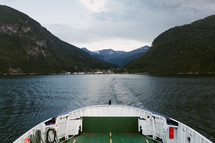 boat stern on a waterway in Norway 