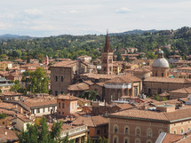 Aerial view of the city of Bologna, Italy