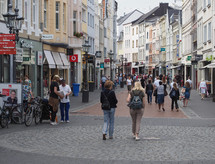BONN, GERMANY - CIRCA AUGUST 2019: People in the city centre