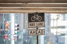 Bike Lane Ahead sign 