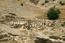 Ruins of ancient Pella in Jordan, location where early Christians fled to during the destruction of the Temple in Jerusalem around 70 AD