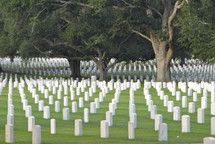 A cemetery of memorials for fallen soldiers
