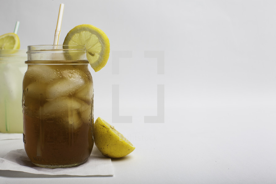 iced tea against a white background 