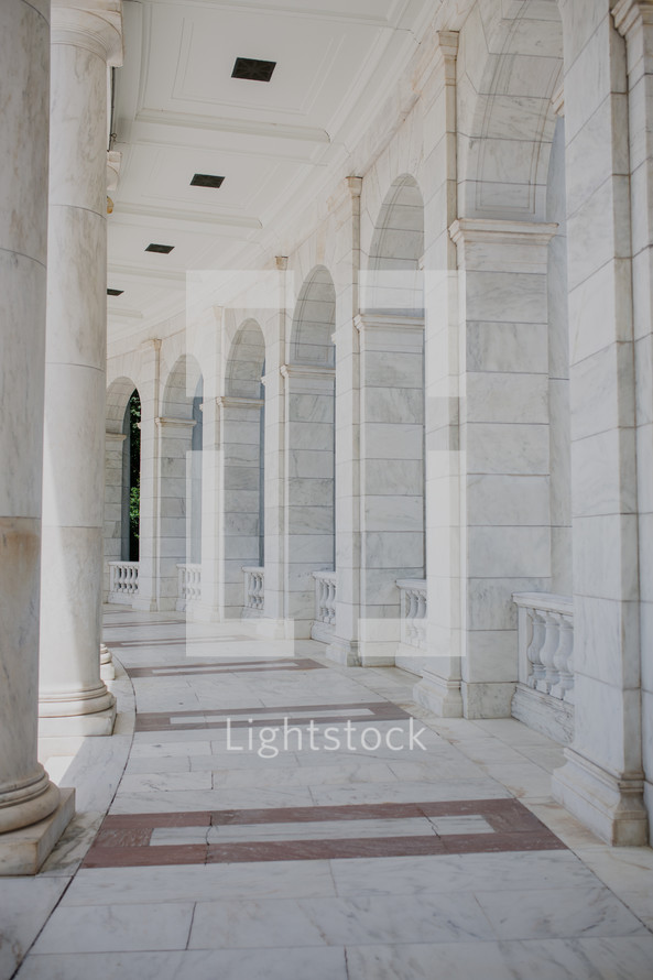 columns and marble floor 