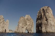 rock formations along a shore in Italy 