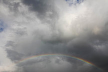 rainbow in a gray sky 