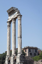 columns at a ruins site in Rome 