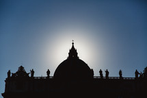 silhouette of st peter's basilica
