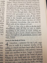 Underlined scripture in bible