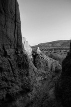 canyons in black and white 