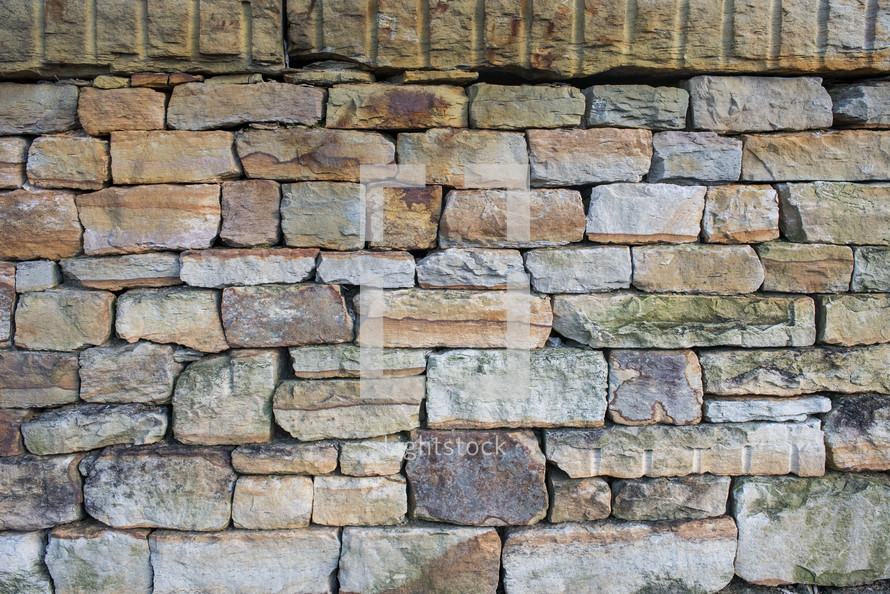 stacked stone wall 