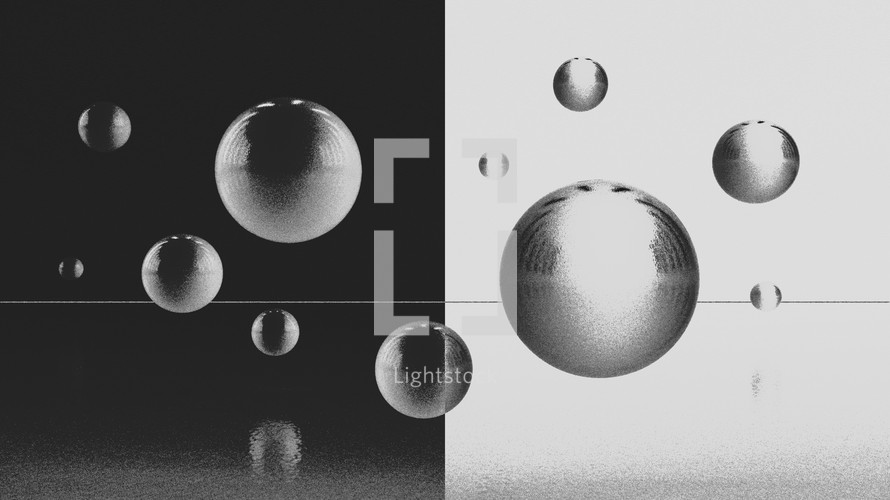 Black and white spheres