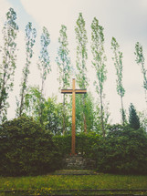 cross in a garden 