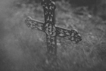 cross in grass 