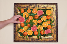 Abstract Citrus Fruits Inside of Classic Frame