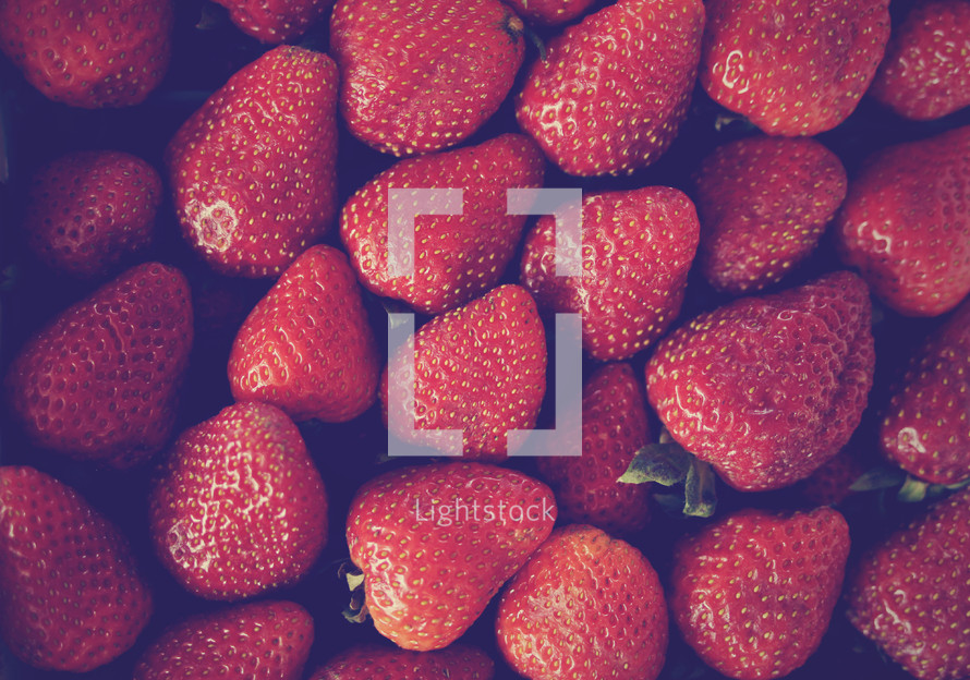 red strawberries background 