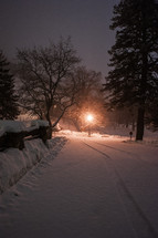 winter scene at night