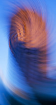 blurry swirls of a city building 