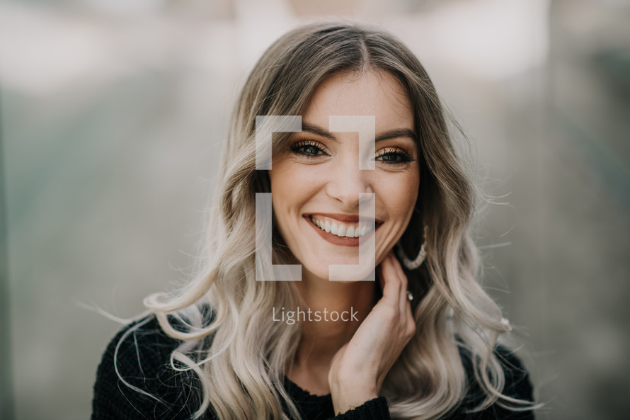 portrait of a smiling blonde woman 