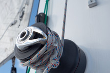 Rope on a sailboat. 