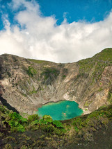Turquoise blue lake in Volcan, Irazu, Costa Rica  