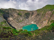 Turquoise blue lake in Volcan, Irazu, Costa Rica  
