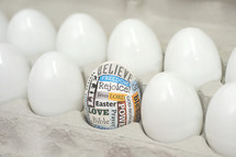 Easter eggs in an egg carton