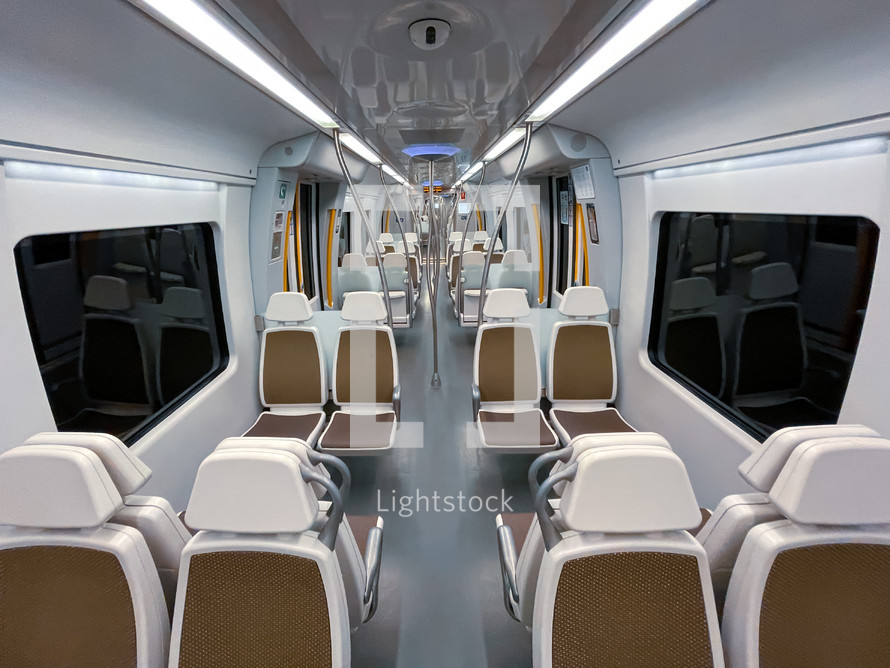 empty seats in the train car