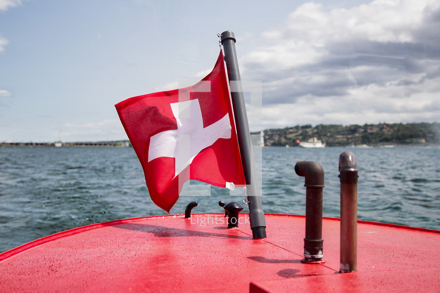 Swedish flag on a boat 