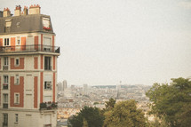 townhouse and view of the city in Paris 
