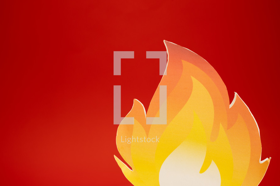 Flame picutre ona red background
