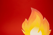 Flame picutre ona red background