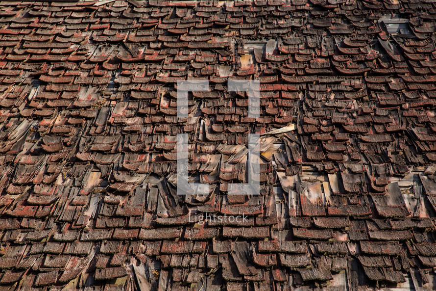 old roof shingles 