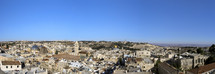 Panoramic view of the City of Jerusalem: The Dome of the Rock, Mount of Olives, Churches and Mosques
