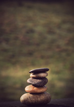 Stack of smooth stones.