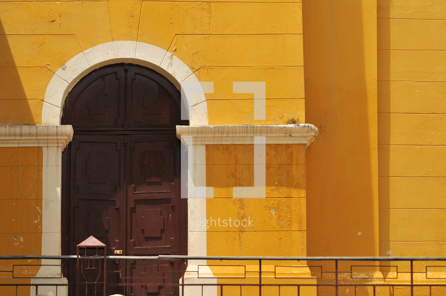 Arched doorway of a stone building