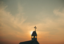 steeple at sunset 