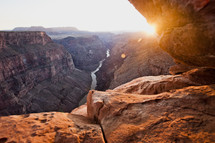 sunset over a canyon 