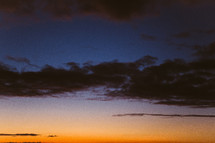 clouds and horizon at sunset 