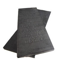 The Ten Commandments Carved into Two Black Slate Stone