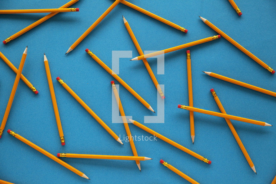 scattered pencils 