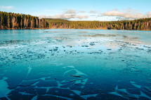 ice on a frozen lake 