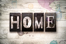 word home on wood background 