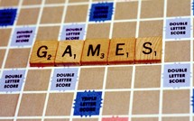 word games on a scrabble board 