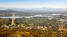aerial view over Canberra 